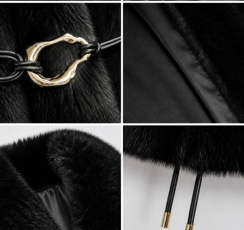Belted Faux Fur Coat