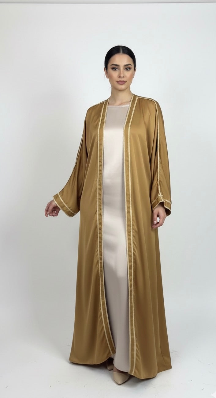 Camel Luxe Open Abaya