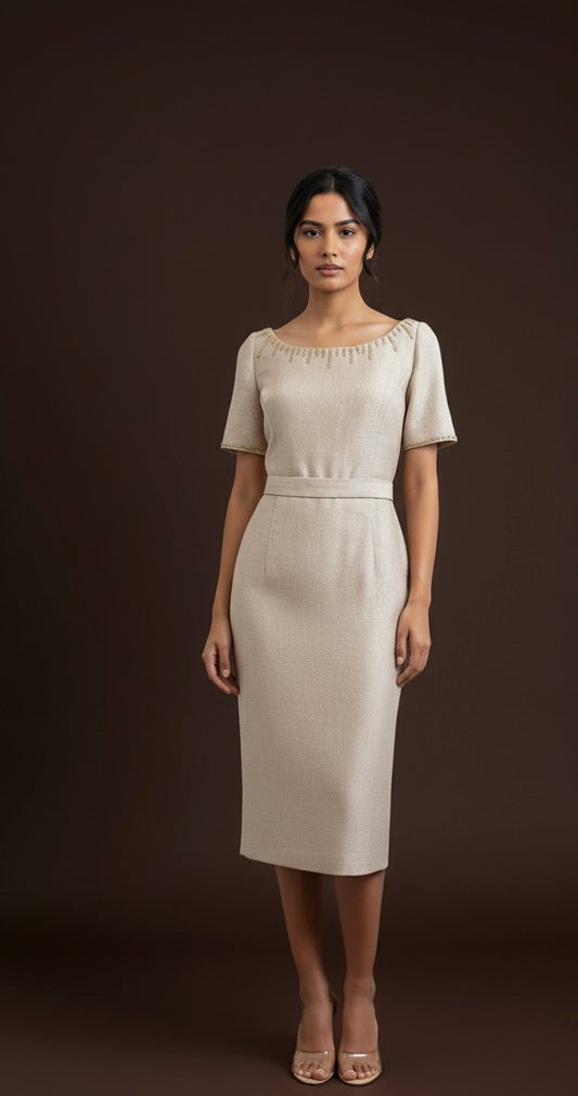 Golden Pearl Backless Dress