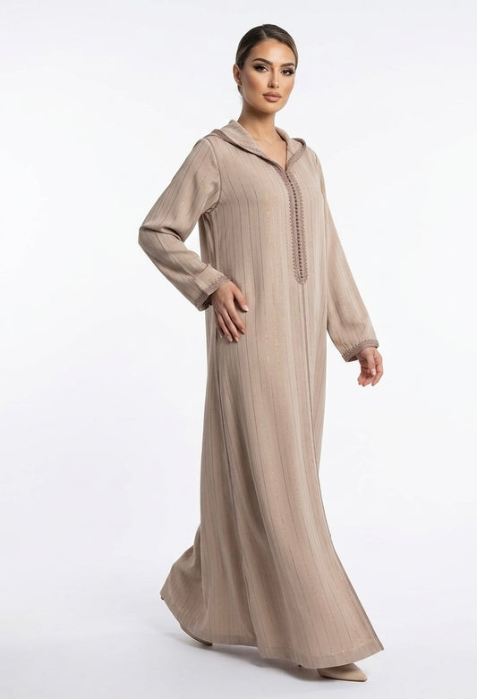 Gold Pinstripe Djellaba