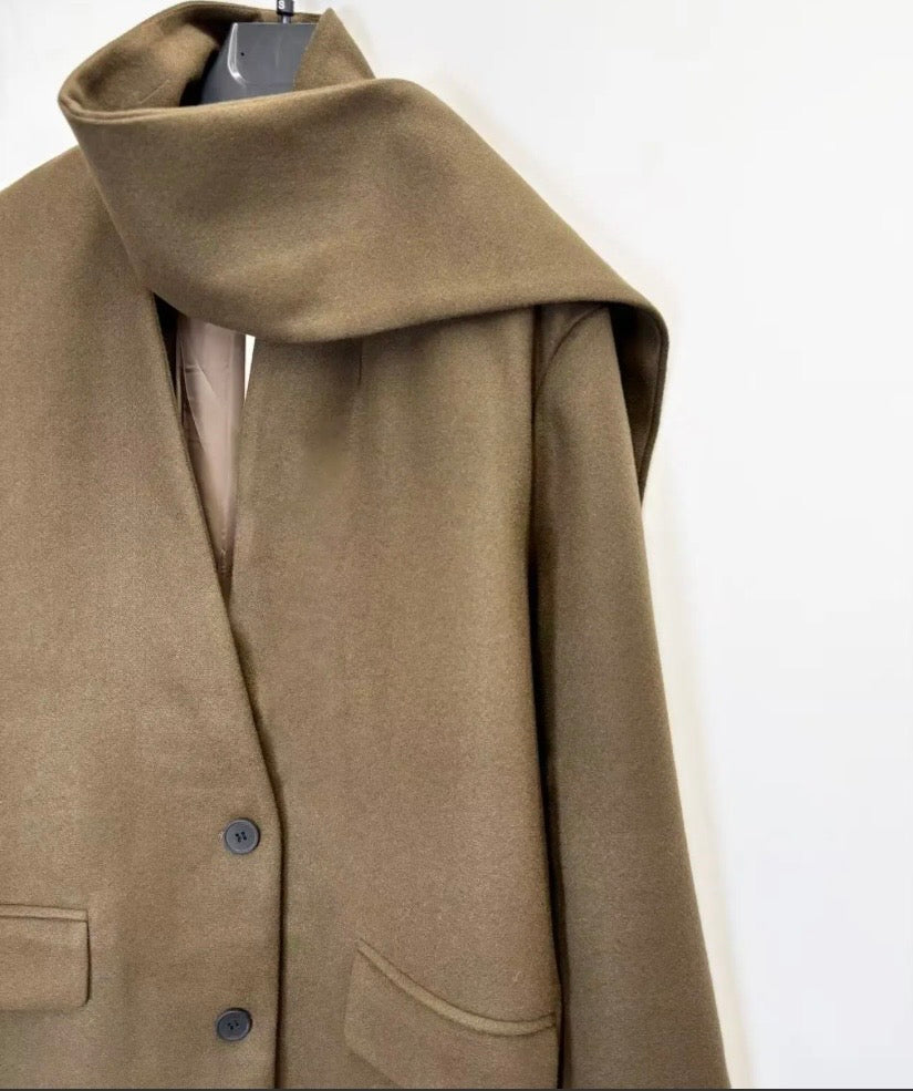 Scarf Detailed Long Coat